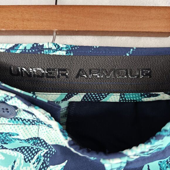 Under Armour Mens Performance Golf Chino Shorts‎ Size 32 Floral Blue - Picture 7 of 8